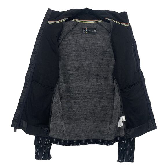 SMARTWOOL Smartloft 60 Jacket Women S Black Geometric Merino Wool SW014074 EUC - Picture 5 of 12